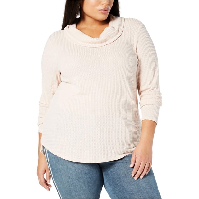 Style & Co. Blusa de punto tipo gofre para mujer, rosa, 1X