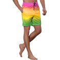 thumbnail image 4 of Unique Bargains Men's Contrast Color Drawstring Waist Beach Swimwear Shorts 28 Yellow, 4 of 5