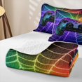 thumbnail image 4 of Erosebridal Neon Rainbow Gamepad Twin Quilt Set for Boys Men, Spider Web Print Twin Coverlet Set, 2pcs, 4 of 7