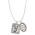 thumbnail image 1 of Delight Jewelry Silvertone Pebble Border Initial - Y Best Mom Ever Charm Necklace, 1 of 4