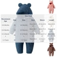 thumbnail image 3 of Bxsruta Baby Fleece Jumpsuit Hooded Romper Bear Ear Design One Piece Winter Outfit, 3 of 7