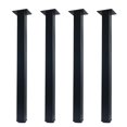 thumbnail image 1 of QLLY Patas de metal ajustables para muebles de 24 pulgadas, patas cuadradas para muebles de mesa de oficina, juego de 4 (negro), 1 of 5