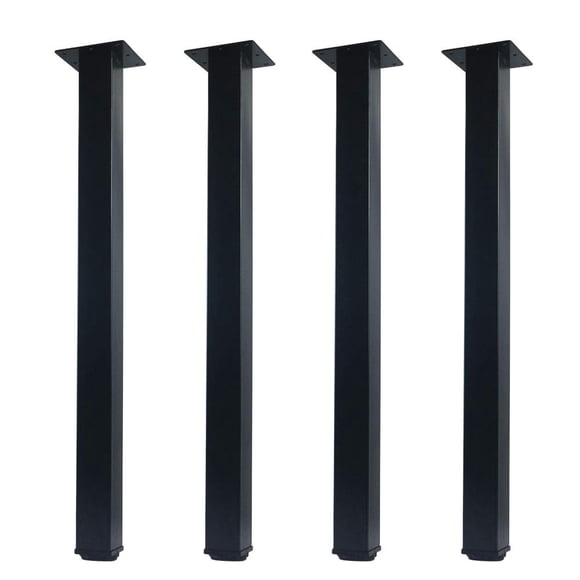 QLLY Patas de metal ajustables para muebles de 24 pulgadas, patas cuadradas para muebles de mesa de oficina, juego de 4 (negro)