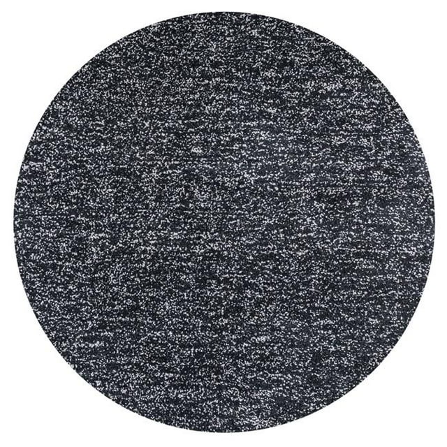 HomeRoots 352621 Tapis Rond en Polyester Noir Chiné de 6 Pi