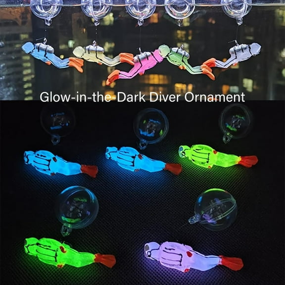 Clearance! Glow In The Dark Fish Tank Decorations Cute Little Diver Aquarium Decoration Floating Aquarium Accessories FishPlaymate For Fish Tank Swimming Pool 3.9*2*1.2 in Yellow