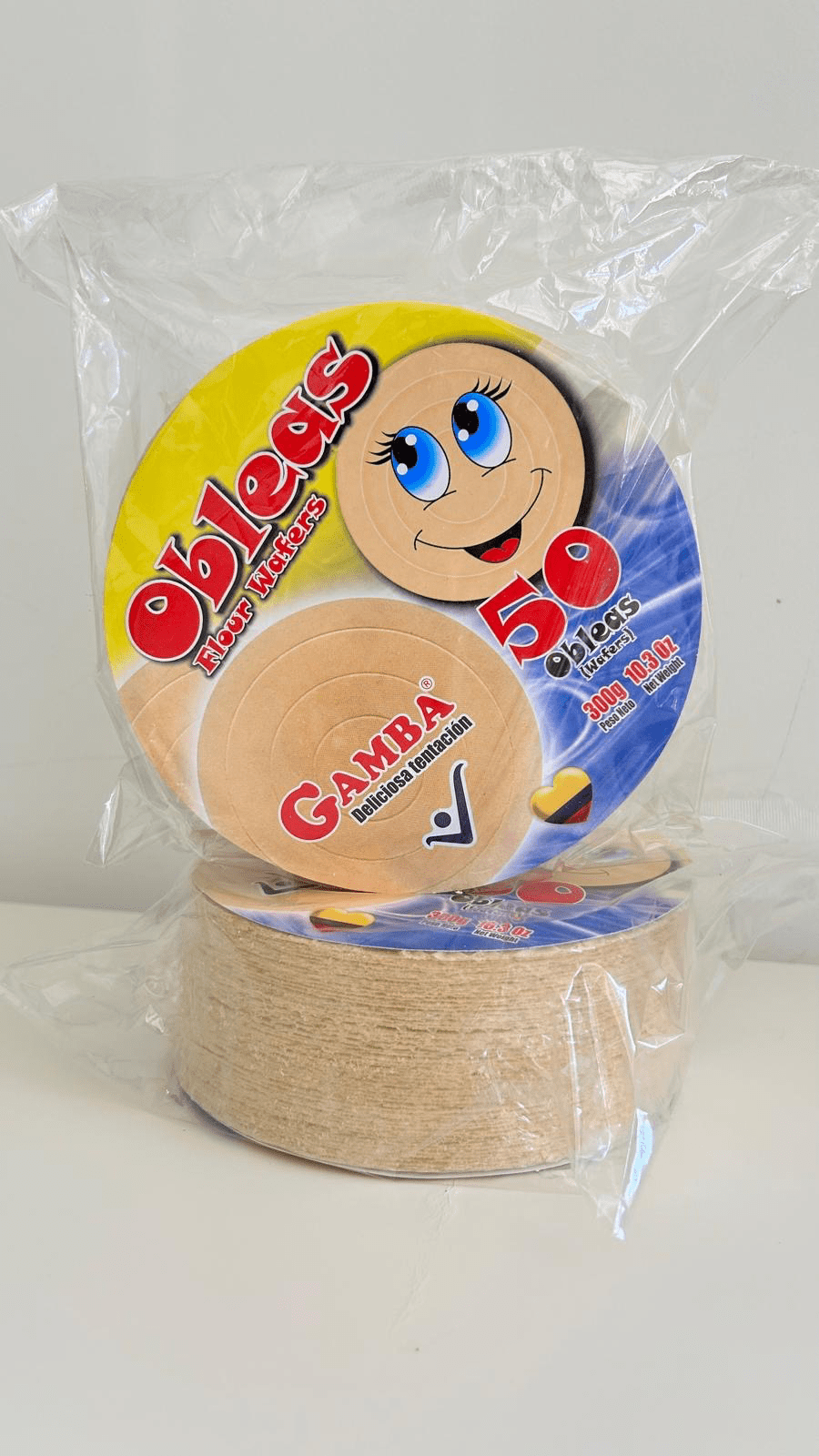 Oblea Colombiana tradicional (no incluye dulce de leche) paquete de 50 unidades 300g