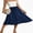 02-Dark Blue, variant on Women's Skirts Flowy Maxi Skirt Summer Long Midi Length Casual Skirt Elegant Cool Dress with Pockets Black L