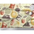thumbnail image 2 of Soimoi polyester Crepe Fabric Vegetables,Non Veg & Pizza Food Print Sewing Fabric Yard 52 Inch Wide, 2 of 3