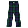thumbnail image 3 of Modern Cute Blue And Green Plaid Women's Pajamas Pajama Pants Women's Sleepwear Lounge Sleep Bottoms Stretch with Pockets, 3 of 7