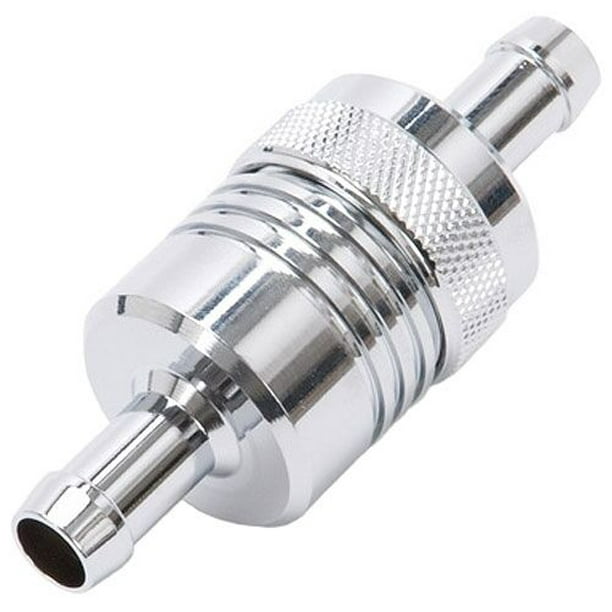 Edelbrock Fuel Filter Aluminum 3In X 01/ 1/8In 3/8In Inlet/Outlet
