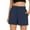 Navy, variant on Blphud Skorts for Women Dressy Casual Women's Mesh Shorts Women's Shorts Casual Summer Drawstring Comfy Elastic High Waist Running Shorts with Pockets Women Short Pants Green L
