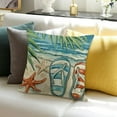 thumbnail image 3 of BANET Summer Decorative Throw Pillow Covers, Blue Orange Cushion Case Decor, Palm Leaves Seasonal Home Decoration for Sofa Couch White, 3 of 5
