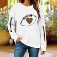 thumbnail image 5 of Yangnuo Women's Football Heart Graphic Crew Neck Sweatshirt Sleeve Stitch Print Loose Long Sleeve Casual Pullover Tops, 5 of 5