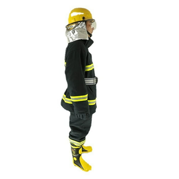 Flame Retardant Safety Suit, 4 Layer Thermal Insulation Jacket and Pants with High Visibility Reflective Strip, Flame Retardant, Reinforced Stitching, Strong Toughness