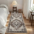 thumbnail image 2 of FairOnly Red 2'x6'Low Pile Washable Vintage Floral Printed Runner Rugs For Kitchen Non Slip Stain Resistant Rug for Hallway Entryway, 2 of 7