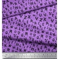thumbnail image 2 of Soimoi Purple Silk Fabric Alphabet Text Decor Fabric Printed Yard 44 Inch Wide, 2 of 3