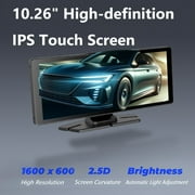 Pecham 10.26 Wireless Apple Carplay with Bluetooth, 4K 1080p Dual Dash Camera Front and Rear, Portable Car Stereo GPS Navigation with Car Audio, Airplay, Mirror Link, 64GB TF Card