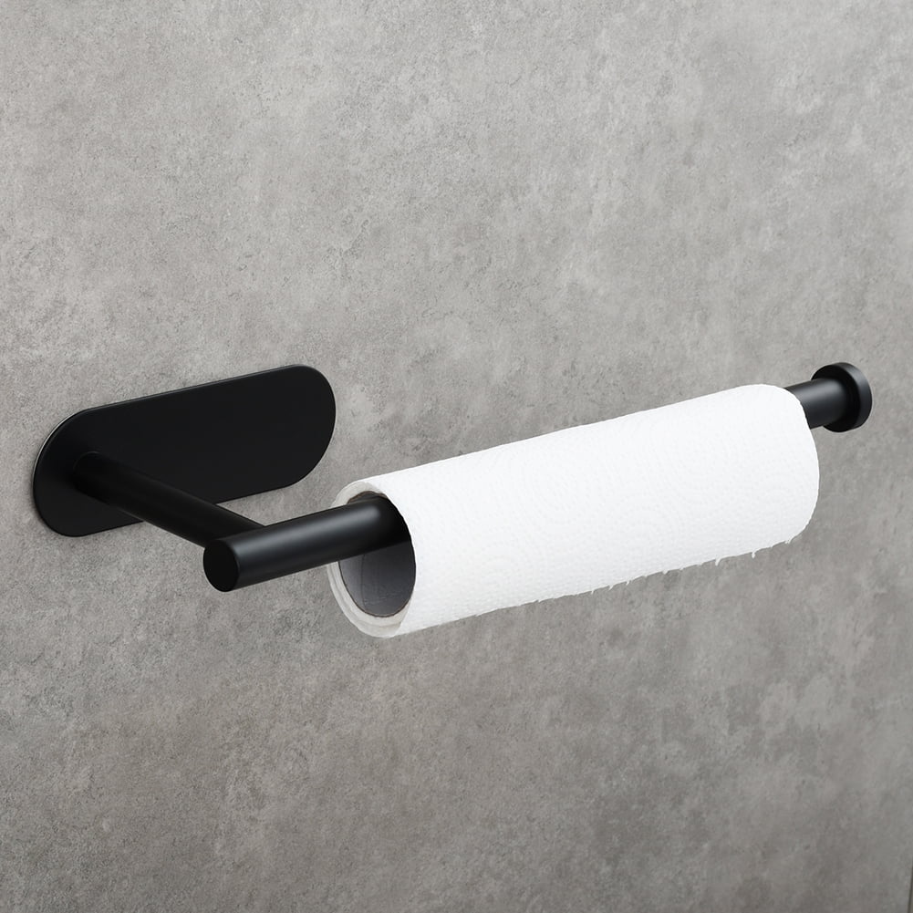 Kepooman Bath Towel Bar and Extended Toilet Paper Holder - Thicken Stainless Steel Towel Rack for Bathroom, Bathroom Accessories Towel Rod Heavy Duty Wall Mounted Towel Holder, Black Kepooman Bath Towel Bar and Extended Toilet Paper Holder - Thicken Stainless Steel Towel Rack for Bathroom, Bathroom Accessories Towel Rod Heavy Duty Wall Mounted Towel Holder, Black