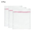 thumbnail image 3 of Uxcell 3Pack 9.1"x11.8" Mesh Laundry Bags with Zipper Mesh Wash Bags for Laundry Pink, 3 of 7