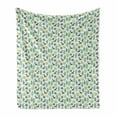 thumbnail image 1 of Deer Soft Flannel Fleece Throw Blanket, Childish Doodle Style Forest with Green Tones Abstract Trees and Deer with Heart, Cozy Plush for Indoor and Outdoor Use, 50" x 70", Multicolor, by Ambesonne, 1 of 6