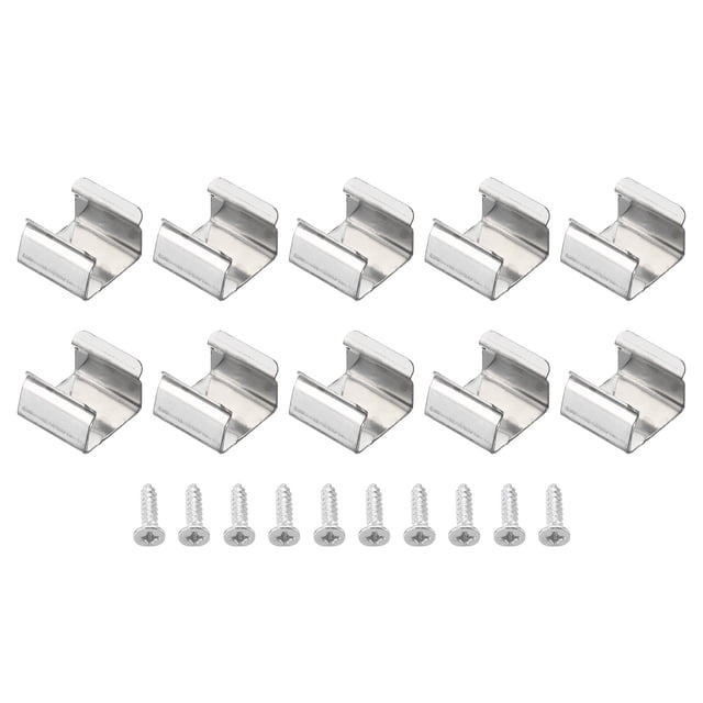 Unique Bargains LED Strip Light Clips Mounting Bracket Fixing Clips with Screws for 9.5mm-12mm Light Cable Ribbon 100 Pack