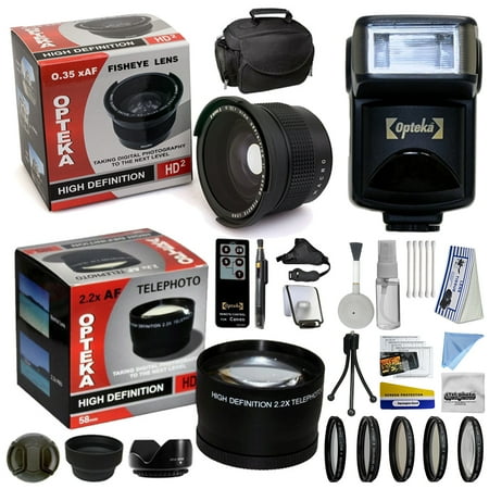 47th Street Photo - Advanced Lens Kit for NIKON DSLR D3300 D3200 D5200 D5100 with 0.35 + 2.2x Lens+ Pro 5 Piece Filter Kit + Flash + Wireless Remote + Sensor Cleaning Kit + Grip Strap + More
