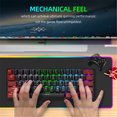 thumbnail image 4 of Mistaha Compact 61-Key RGB Mechanical Keyboard for Business and Gaming - Ergonomic Design, Customizable RGB Backlight, Green Switch, Portable Wired Keyboard - Red and Black, 4 of 6