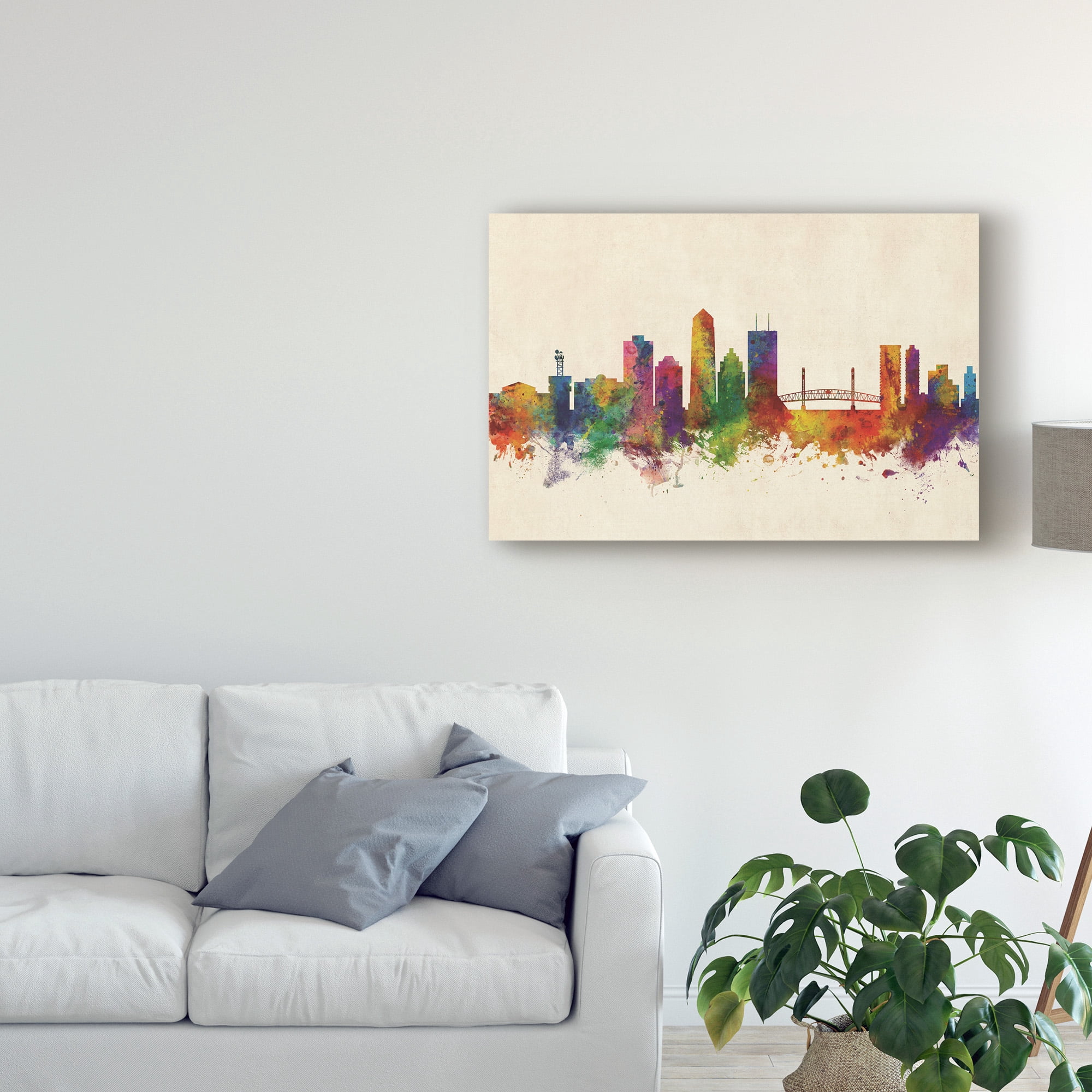 Trademark Fine Art 'Jacksonville Florida Skyline Color' Canvas Art by Michael Tompsett