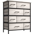 thumbnail image 2 of Sorbus 8 Drawer Fabric Dresser for Bedroom - Steel Frame, Wood Top, & Faux Wood Fabric - Tall Storage Chest for Clothes - Portable Stand Up Wardrobe, 2 of 5
