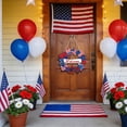 thumbnail image 3 of FastXmas 4th of July Decoration, Wooden Welcome Wreath For Front Door Red White And Blue Star Sign Patriotic Memorial Day Porch Wall Door Outside 250th Anniversary Decor(12*12 In), 3 of 8