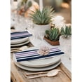 thumbnail image 5 of Navy Blue Purple Striped Cloth Napkins Set of 4 Reusable Dinner Napkins, Modern Minimalist Ombre Lines Cocktail Napkin Washable Table Napkins for Wedding/Holiday Party/Baby Shower 20"x20", 5 of 7