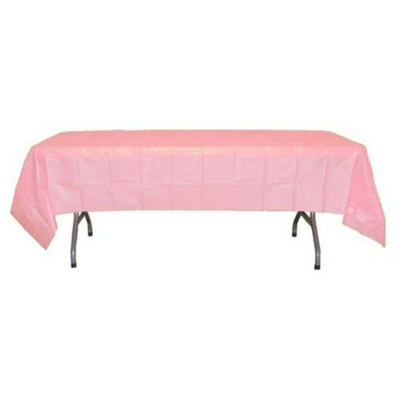 Disposable Plastic Pink Table Cover - Rectangular - 54in. x 108in. (fdp90018)