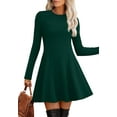 thumbnail image 2 of CAILDANL Sweater Dress for Women Fall 2025 Long Sleeve Crew Neck Ribbed Knit Fit and Flare A-Line Dresses, 2 of 2