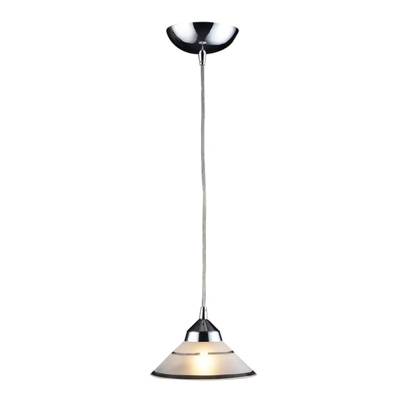 Elk Home Refraction 1-Light Polished Chrome with White Glass Pendant