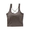 thumbnail image 2 of Wiyuqeen Women's Casual Cotton Tank Tops Basic Solid Workout Sports Camisoles with Bra Padded Adjustable Straps Racerback Cropped Tops for Yoga, 2 of 5