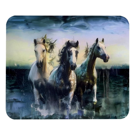 PhooArto Comfortable Mouse Pad Running Animal Horses Desktop Mousepad , 21 x 25 cm Mouse Mat, Non-Slip Rubber Base, Improves Speed and Precision
