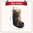 thumbnail image 3 of Lsque Purple Flower Lazy Cat Pattern 18 Inch Christmas Stockings, Festive Holiday Stocking for Christmas Decorations Holiday Decor, 3 of 8