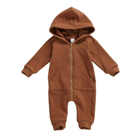 

Musuos Baby Boys Girls Zipper Hooded Jumpsuit Romper Long Sleeve Onesie Outfit