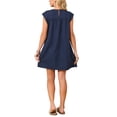 thumbnail image 3 of INSPIRE CHIC Women's Summer Short Tank Dress Cap Sleeve Crewneck Casual Ruched Sundress Loose Shift Tunic Mini Dresses S Dark Blue, 3 of 6