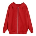 thumbnail image 5 of Resicozy Womens Light Weight Zip Up Hoodies Long Sleeve Oversized Sweatshirts Y2K Jacket with Pockets 2025 Fall Fashion Clothes Red 3XL, 5 of 5