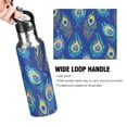 thumbnail image 2 of ALAZA Artistic Peacock Feathers Water Bottle Insulated Flask Stainless Steel Straw Lid 20 oz, 2 of 6