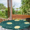 thumbnail image 2 of Ambesonne Zodiac Fitted Round Tablecloth, Star Moon Cloud Astrology, 56"- 60" Diameter, Dark Teal and Pale Yellow, 2 of 5