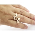 thumbnail image 5 of 925 Sterling Silver Clover Charm Ring For Women – Rose Gold Finish, Cubic Zirconia Stones, 5 of 5