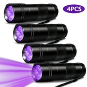 Black Friday Clearance!UV Flashlight Black Light Flashlight, 12 LED 395 nm Ultraviolet Blacklight Flashlight Detector for Dog Urine, Pet Stains,4 Pack