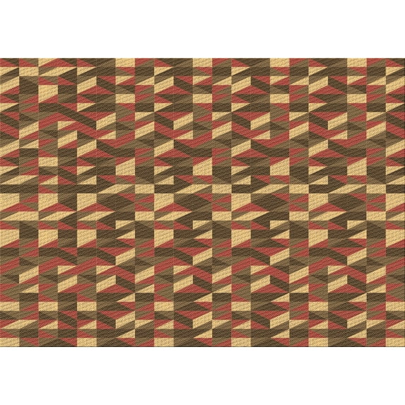 Ahgly Company Indoor Rectangle Patterned Caramel Brown Area Rugs, 8' x 10'