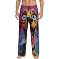 thumbnail image 1 of Fotbe Cartoon Big-Eyed Dog Pantalones de Pijama para Hombre, Pantalones de Dormir, Pantalones de Casa con Cintura Ajustable y Bolsillos-Small, 1 of 6