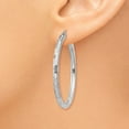 thumbnail image 3 of 14K White Gold Earring Hoop Women'S Diamond-Cut 40 mm, 3 of 4