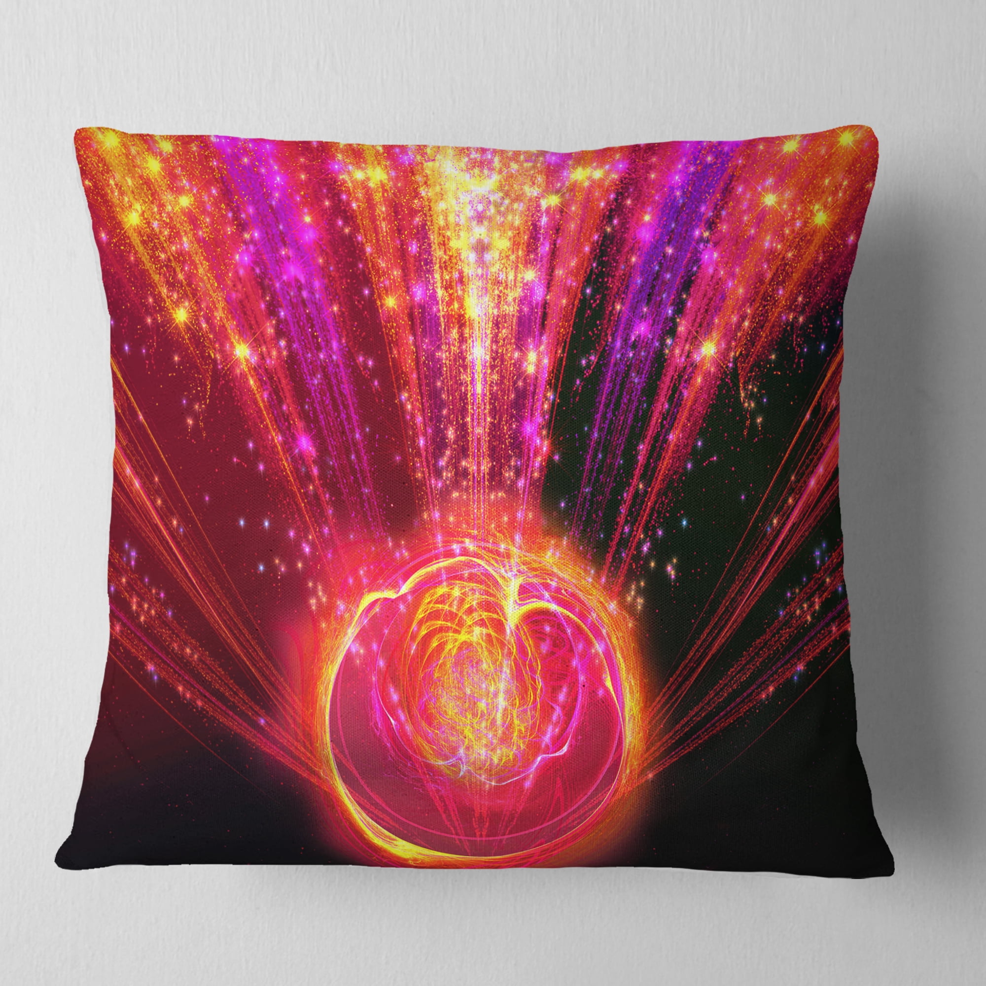 Designart Shining Radical Blast with Magic Ball - Abstract Throw Pillow - 18x18