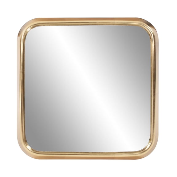 Tyler Dillon Bright Gold Contemporary Curved Square Framed Wall Mirror 16.5"H x 16.5"W