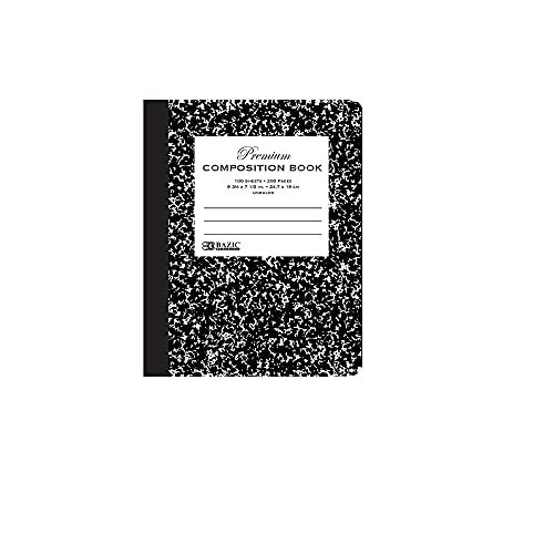 BAZIC BAZIC UNRULED 100 Ct. Black Marble Composition Book